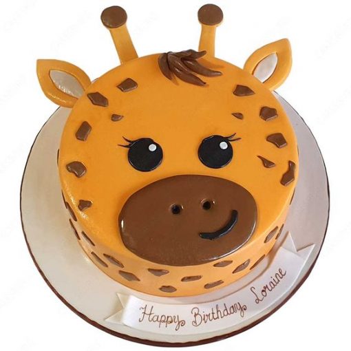 Birthday cake with giraffe and flags on a white background Stock Photo -  Alamy