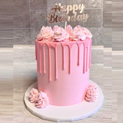 Pink Drip Cake