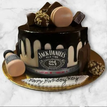 Jack Daniels Themed Birthday Cake