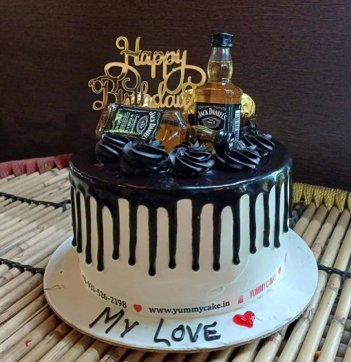 Cake with Jack Daniels Bottle