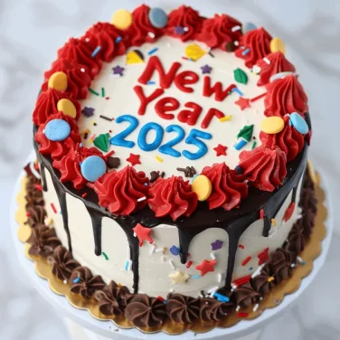 New Year 2025 Gems Cake